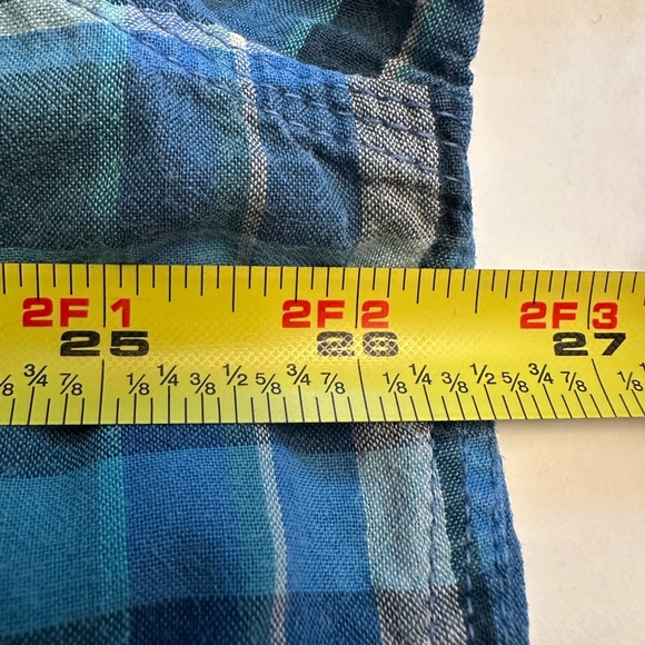 L.L Bean Slightly Fitted Men’s Short Sleeve Blue Plaid 100% Cotton Shirt Size XL - Picture 6 of 7